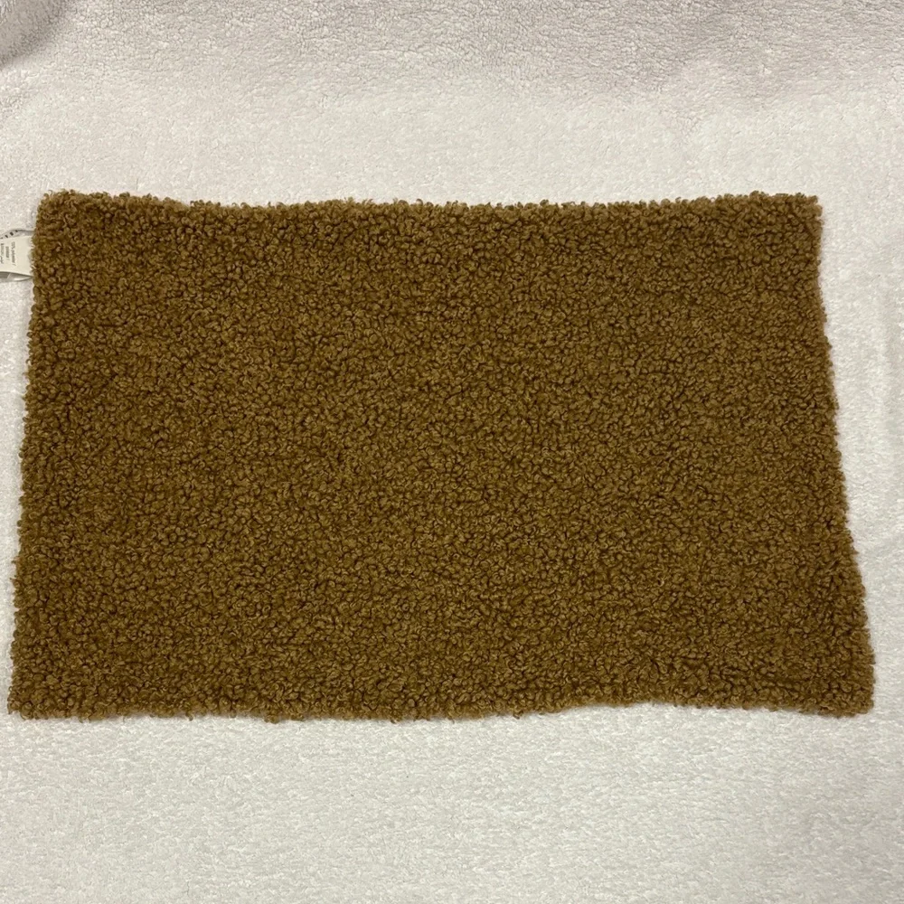 NEW Pottery Barn Cozy Faux Fur Teddy kitchen Placemat Tobacco 14 x 20